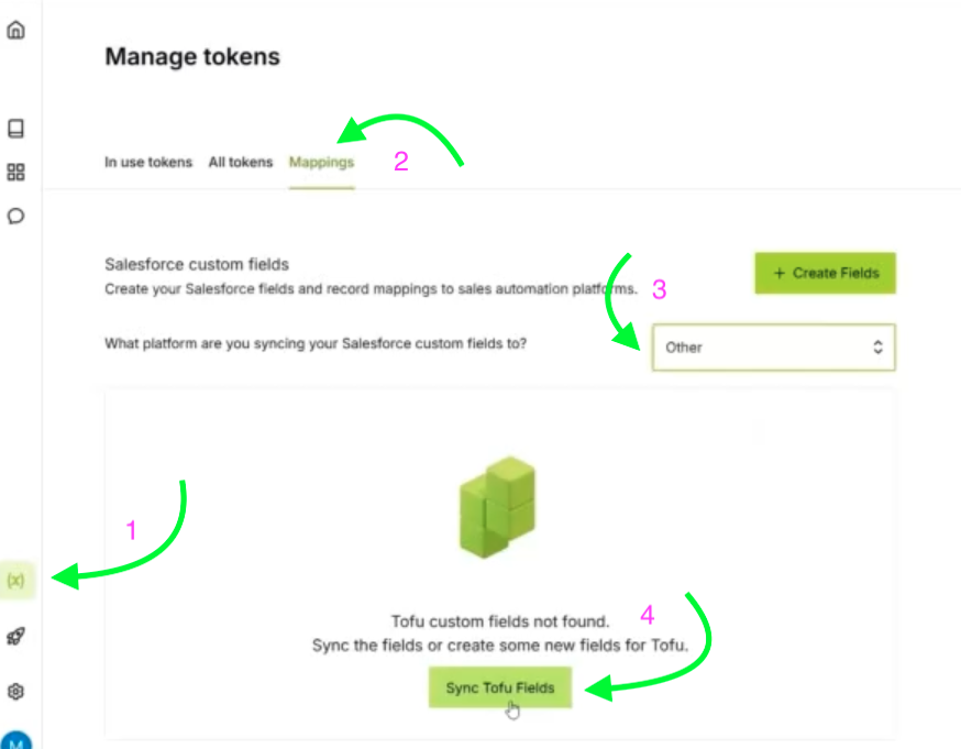 Token Management Mappings Salesloft Sync Tofu Fields